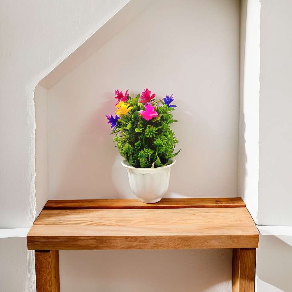 Artificial Plants with Pot Showcase Decoration Plants Flowers | Fake Plant | Artificial Plants for Home Decor Office Gifting Plants Decorative Potted Plants (RV-AP17) - Image 2