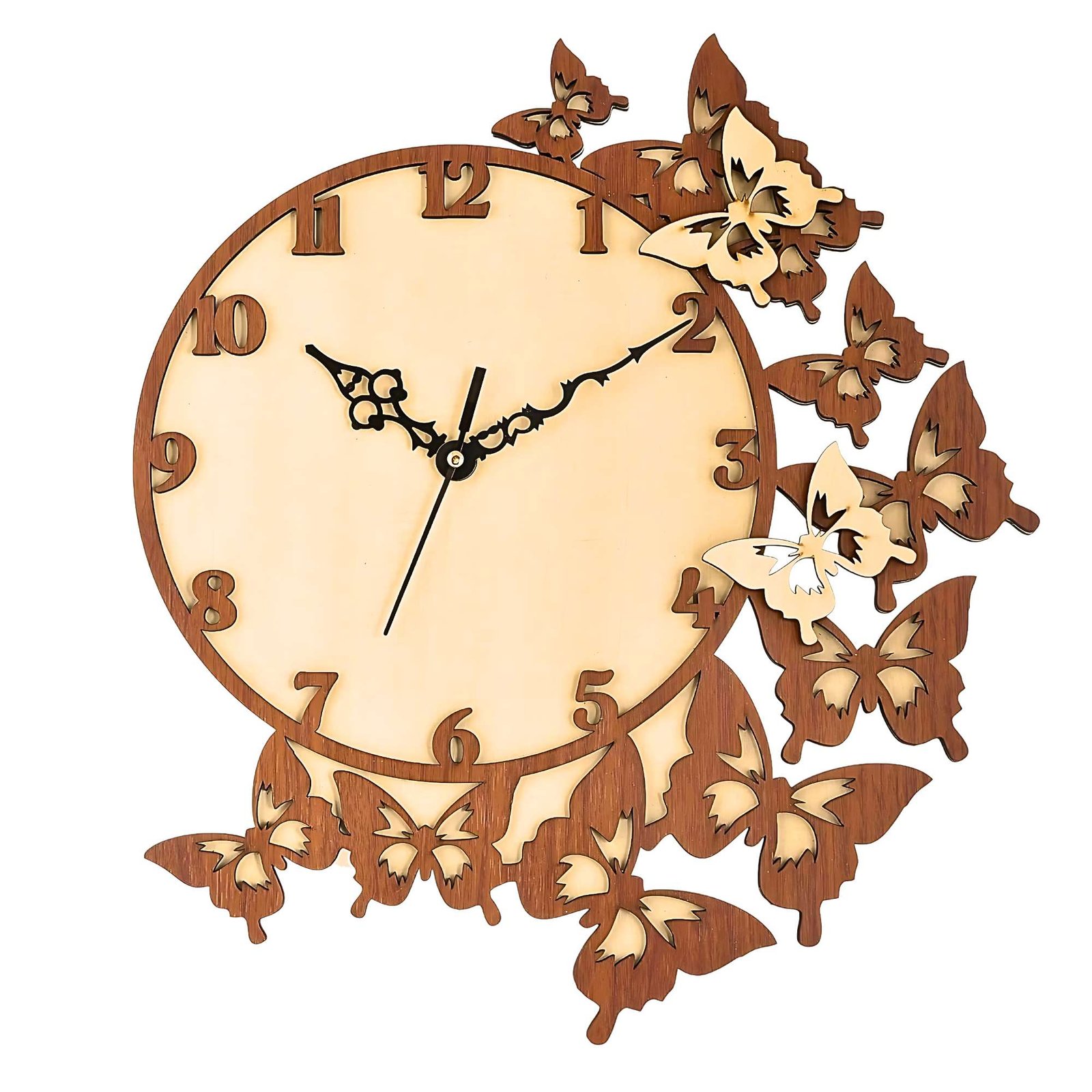 Wooden Silent Non-Ticking Wall Clock for Home Stylish Latest Designer Wall Clock for Home Living Room Bedroom Office Hall - Image 2