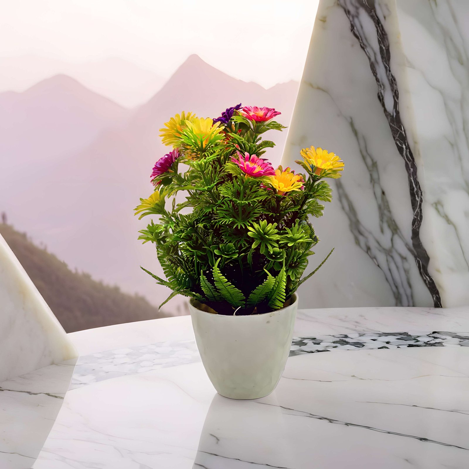 Artificial Plants with Pot Showcase Decoration Plants Flowers | Fake Plant | Artificial Plants for Home Decor Office Gifting Plants Decorative Potted Plants (RV-AP21) - Image 2